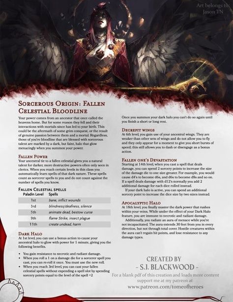 Subclass 5e, Sorcerer 5e, Dnd Celestial, Homebrew Classes, Dnd Sorcerer, Warlock Dnd, Dungeons And Dragons Races, Dnd Homebrew, Dnd Stories