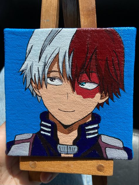 Easy Anime Painting Ideas On Canvas, Todoroki Painting, Easy Anime Painting Ideas, Canvas Anime Art, Anime Painting Acrylic, Anime Painting Ideas, Anime Painting, Ronaldo Quotes, Canvas Acrylic Painting