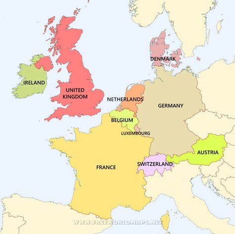 Europe Physical Map, Western Europe Map, World Map Europe, Geographical Features, European Map, Europe Countries, Physical Map, Maps For Kids, Country Maps