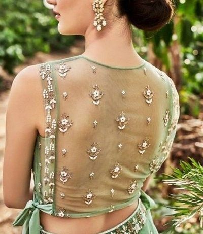 Latest 25 Designer Saree Blouse Designs (2022) Latest Saree Blouse, Netted Blouse Designs, Net Blouse, Blouse Designs Catalogue, Backless Blouse Designs, Lehenga Blouse Designs, Net Blouses, Blouse Back Neck Designs, Blouse Design Images