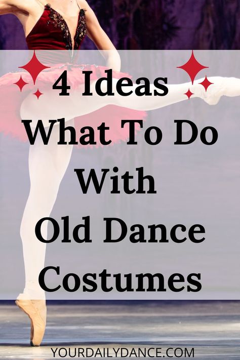 a ballet dancer dancing on stage in a red costume for an article about ideas for what options you have for your old dance costumes. Halloween Dance Costumes, Old Dance, Dance Moms Costumes, Dance Recital Costumes, Ballet Recital, Dance Camp, Dance Themes, Dancer Costume, Dance Shirts