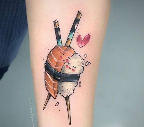 Food Tattoos, Sushi Love, Cute Tattoo, Mom Tattoo Designs, Kawaii Tattoo, Bff Tattoos, Cute Tiny Tattoos, Celtic Tattoos, Diy Tattoo