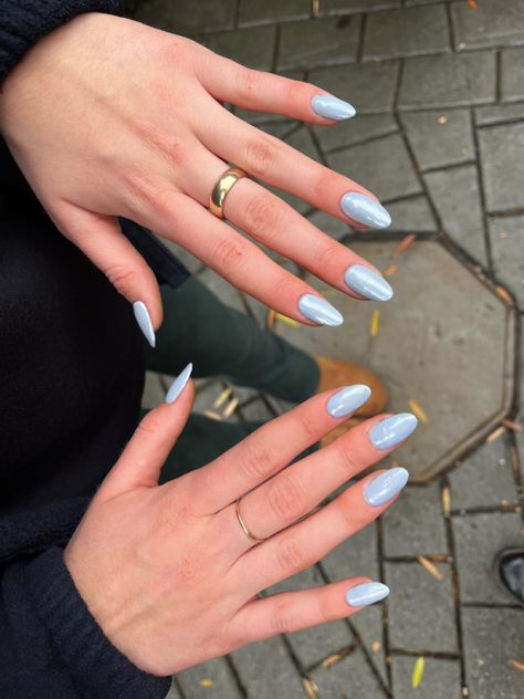 Blueberry Milk Nails, Milk Nails, Blueberry Milk, Blue Chrome Nails, Prettiest Celebrities, Light Blue Nails, Milky Nails, Vintage Nails, Bridal Nails