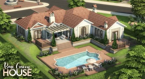 Mansion Estate, Cc The Sims 4, Oasis Springs, Lotes The Sims 4, The Sims 4 Lots, San Myshuno, House Mediterranean, Sims 4 Speed Build, Mediterranean House