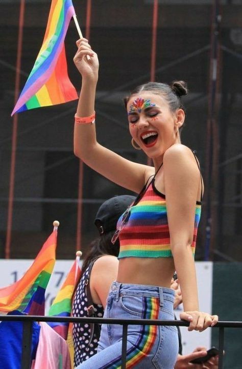 Pride Parade Outfit, Gay Pride Parade, Pride Day, Pride Outfit, Pride Parade, Victoria Justice, Lgbtq Pride, Lgbt Pride