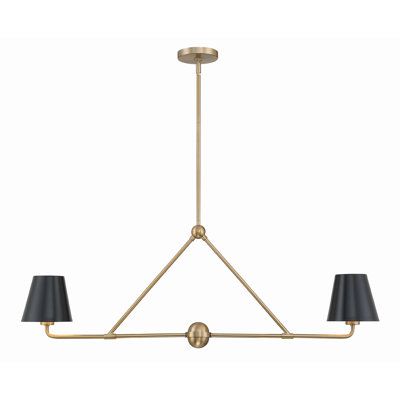 The functional and fashionable Kinston chandelier is versatile enough to fit into any interior. Stylish, modern, and minimal, the light features a metal shade offering a livable look that is chic, stylish, and understated in just the right way. Finish: Gold | Joss & Main Kinston 2 - Light Shaded Modern Linear Chandelier Metal in Yellow | 15 H x 42 W x 42 D in | Wayfair Modern Linear Chandelier, Crystorama Lighting, Kitchen Lights, Linear Suspension, Gold Chandelier, Suspension Light, Metal Mirror, Linear Chandelier, Joss And Main