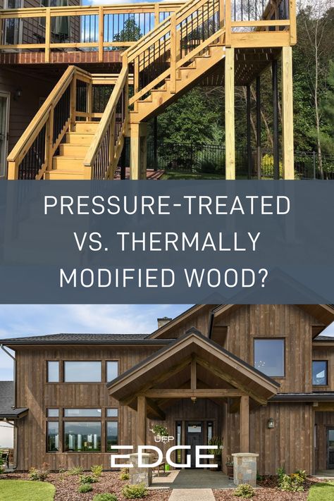 If you're selecting lumber for outdoor projects, pressure treated lumber and thermally modified wood are two frequently considered options. Although these wood types can be utilized in comparable applications, they possess a number of notable differences. The following outlines some primary distinctions between thermally modified wood and pressure treated lumber. Outdoor Bbq Kitchen, Pressure Treated Wood, Bbq Kitchen, What Is The Difference Between, New Build, Exterior Siding, Outdoor Bbq, Interior Trim, Remodeling Projects