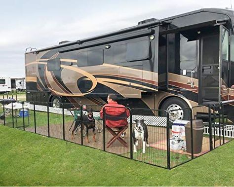 The Top 7 Affordable Dog Fencing Options for 2019 Rv Dog Fence, Portable Dog Fence, Rv Dog, Dogs Camping, Puppy Playpen, Cat Fence, Travel Trailer Camping, Pet Fence, Pet Playpen