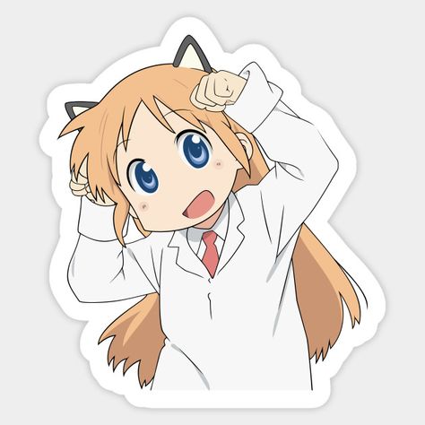 Nichijou Stickers, Nichijou Hakase, Anime Sites, Novel Characters, Cat Talk, Photo Stickers, Anime Crafts, Kawaii Stickers, Anime Stickers