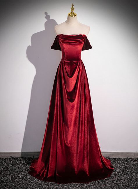 Wine Red Velvet Floor Length Long Formal Dress, A-line Velvet Bridesmaid Dress Brown Prom Dresses, Champagne Homecoming Dresses, Yellow Homecoming Dresses, Prom Dress Elegant, Sky Wedding, Orange Prom Dresses, Purple Homecoming Dress, Burgundy Homecoming Dresses, One Shoulder Prom Dress