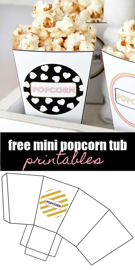 Popcorn Box Diy, Popcorn Box Printable, Popcorn Box Template, Popcorn Tub, Valentines Movies, Moms' Night Out, Cocktail Theme, Your Next Movie, Moms Night