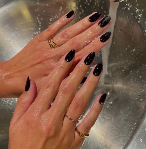 Nails Black Nail Design, Almond Nails Designs, Black Nail Designs, Almond Nail, Nail Colours, Black Nail, Nail Design Ideas, Black Nails, Almond Nails