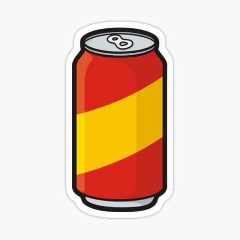 Soda Can Illustration, Jacket Stickers, Can Illustration, Soda Cup, Red And Yellow, Soda Can, Sticker Design, Vinyl Sticker, Illustrations