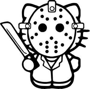 100 Movies. 31 Days. The 10th Annual October Horror Movie ... Hello Kitty Colouring Pages, Hello Kitty Tattoos, Hello Kitty Coloring, Custom Screen Printing, Hello Kitty Halloween, Hello Kitty Art, Jason Voorhees, Hello Kitty Plush, Hello Kitty Collection