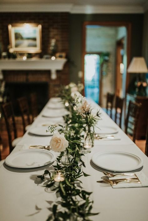 Table Decor Reception, Home Reception, Wedding Reception At Home, Reception Table Decor, Small Wedding Ideas, Wedding October, Wedding At Home, Indoor Wedding Receptions, Engagement Dinner