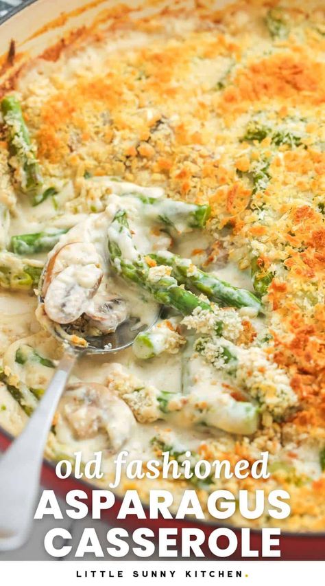 Baked Asparagus Casserole, Creamy Asparagus Casserole, Asparagrass Recipes, Asparagus Casserole Cream Of Mushroom, Recipes Using Asparagus, Asparagus Casserole Recipes Easy, Asparagus Rice Casserole, Asparagus Casserole With Ritz Crackers, Creamed Asparagus Recipes