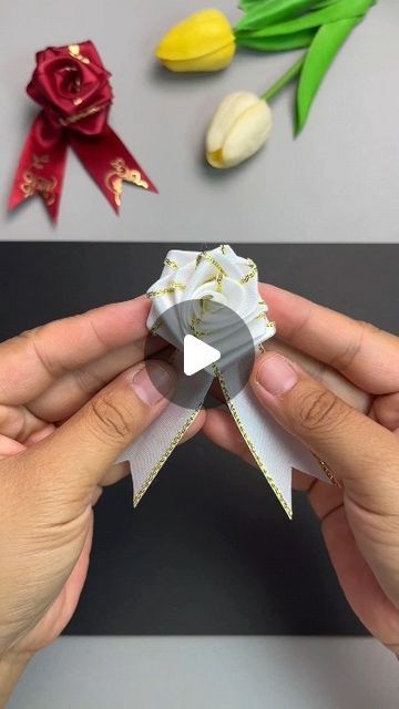 paper crafts creator on Instagram: "Title: How to Make a Beautiful Ribbon Rose: A Folding Technique  Hashtags: #RibbonRose #DIYCrafts #HandmadeFlowers #CraftTutorial #NoGlueNoCut #FoldingTechnique #HandmadeRoses #DIYDecor #CraftingIdeas #CreativeCrafts" Ribbon Folding Techniques, Ribbon Crafts Diy, Ribbon Rose, How To Fold, Rose A, Ribbon Roses, Craft Tutorial, Paper Folding, Ribbon Crafts