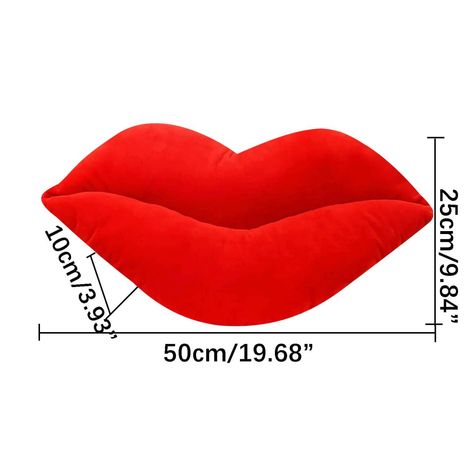 KIHOUT Clearance Lips Plush Toys Sexy Red Lips Big Lips Pillow Valentine's Day Gift Lips Pillow, Case Ideas, Hand Art, Art Icon, Bed Styling, Red Lips, Pillow Case, Stuffed Animals, Plush Toys