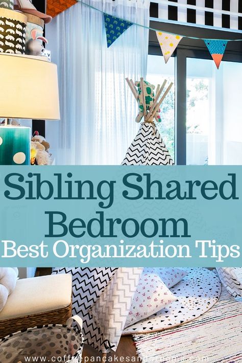 Kids Bedroom Organization #siblings #boys #children Shared Bedroom Organization, Teenager Bedroom Girl, Siblings Sharing Bedroom, Clutter Challenge, Bedroom Organization Tips, Sibling Bedroom, Boy And Girl Shared Room, Boy And Girl Shared Bedroom, Organize Kids