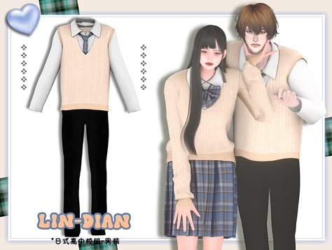 The Sims Resource - Male uniform VER.2 Sims 4 Cc Men Clothing Korean, Sims 4 Male Uniform Cc, Sims 4 Male Uniform, Sims4 Uniform Cc, Sims 4 Cc Male Cardigan, Sims 4 Outfits Cc Male, Sims4 Men Clothes, Japanese Uniform Male, Sims 4 Cc Uniform