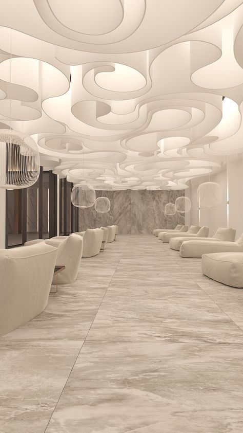 SPA&WELLNESS on Behance Wellness Center Design, Wedding Atelier, Fabric Ceiling, Spa And Wellness, Lotus Flower Art, Jewelry Store Design, Spa Interior, Hotel Trivago, Spa Wellness