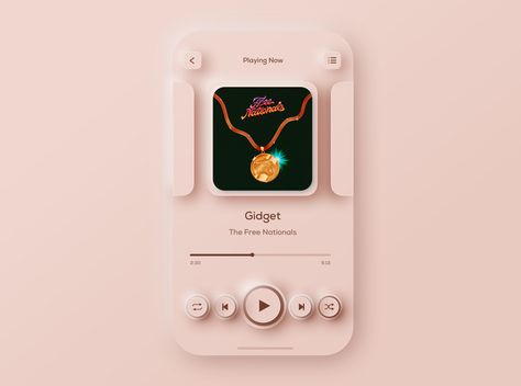 Rose Gold Music Player Music Player Design, Ui Ux 디자인, App Design Layout, Digital Communication, Flat Ui, App Interface Design, 타이포그래피 포스터 디자인, App Design Inspiration, Web Design Trends