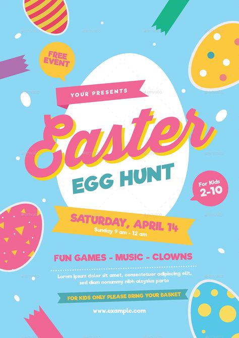 Easter Egg Hunt Poster, Easter Egg Hunt Flyer, Easter Poster Design, Easter Graphic Design, Easter Flyer, Easter Flyers, Church Marketing, Easter Poster, Easter 2024