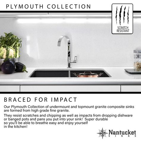 Plymouth 34" L x 20" W Double Basin Drop In Kitchen Sink with Basket Strainer | Birch Lane Dry Kitchen, Granite Composite Kitchen Sink, Kitchen Shapes, Fitted Cabinets, Topmount Sink, Granite Composite Sinks, Composite Sinks, Composite Sink, Drop In Kitchen Sink