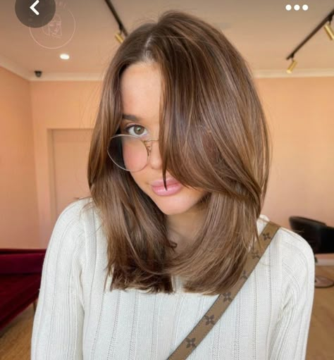 Chocolate Brown Hair Bob, Brown With Dimension, Long Bob Blowout, 90s Bouncy Blowout, Brown Hair Long Bob, Hair Long Bob, Rachel From Friends, Bouncy Blowout, Brown Hair Long