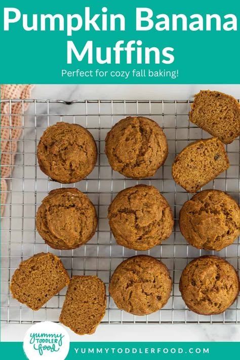 Toddler Healthy Pumpkin Muffins, Blw Pumpkin Muffin, Pumpkin Banana Protein Muffins, Pumpkin Muffins For Baby, Toddler Pumpkin Muffins, Toddler Muffin Recipes, Healthy Muffin Recipes For Kids, Pumpkin Recipes For Toddlers, Healthy Muffins For Toddlers