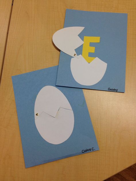 E is for Egg craft Letter E Egg Crafts For Preschoolers, E Is For Craft Preschool, E For Egg Craft, Lowercase E Craft, E Is For Egg Craft Preschool, E Is For Egg Craft, E Letter Craft, Letter E Crafts For Preschool, Oval Art Preschool Craft Ideas