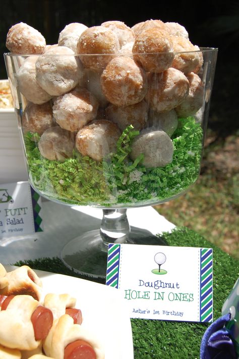 Golf Food Party, Masters Themed Party Food, Golf Birthday Party Food, Par Tee Birthday Party, Golf Brunch Party Ideas, Hole In One Party Food, Golf Bday Party Ideas, Masters Party Golf, Golf Birthday Decorations