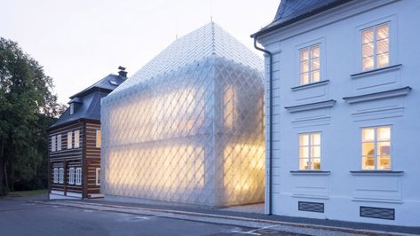 Dezeen has rounded up ten translucent buildings with exteriors clad in semi-transparent materials including polycarbonate and frosted glass. Acrylic Architecture, Plastic Cladding, Slate Shingles, Translucent Wall, Glass Building, Polycarbonate Panels, Timber Buildings, Institute Of Contemporary Art, Timber Structure