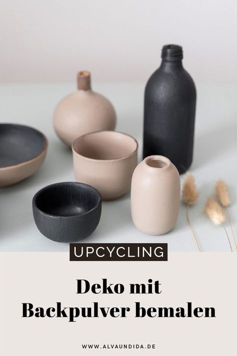 DIY Kreidefarbe aus Backpulver - Deko neu bemalen Diy Keramik, Andermatt, Home Design Diy, Diy Chalk Paint, Diy Trends, Diy Vase, Diy Interior, Boho Diy, Hacks Diy