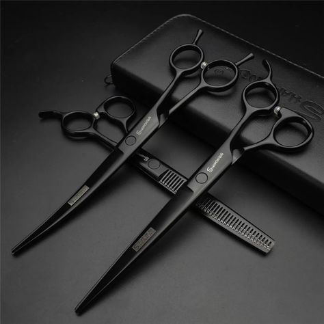 sharonos scissors - Google Search Black Barber, Japan Hair, Dog Grooming Scissors, Barbers Cut, Barber Shears, Ladies Hair, Barber Tools, Barber Scissors, Thinning Scissors