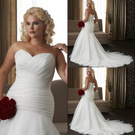 Vestido De Noiva Plus Size Wedding Gowns White Ruched Pleat Sweetheart Organza Banage Back Mermaid Bridal Gowns With Long Train Vintage Inspired Wedding Dresses Wedding Dress Shops From Chenguang2015, $120.99| Dhgate.Com Wedding Dresses Mermaid Long Train, Vintage Inspired Wedding Dresses, Organza Wedding Dress, Plus Size Wedding Gowns, Bridal Gowns Mermaid, Gatsby Wedding, Dresses Mermaid, Dresses Style, A Wedding Dress