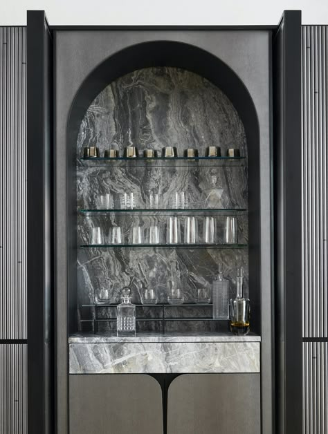 TRIBECA FAMILY RESIDENCE | GRADE New York Architecture + Interior Design Display Bar Design, Pantry Bar Design, Basin Tiles Design, Basin Design Modern, Classic Bar Design, Wine Display Cabinet, Luxury Home Bar, Luxury Bar Design, Wash Basin Design