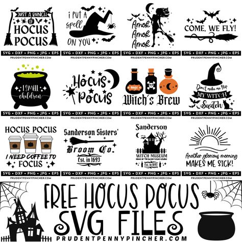 Free Hocus Pocus SVG Files Prudent Penny Pincher, Diy Chalkboard Sign, Hocus Pocus Svg, Elegant Halloween Decor, Hocus Pocus Party, Fall Leaf Garland, Farmhouse Halloween, Diy Halloween Decor, Penny Pincher