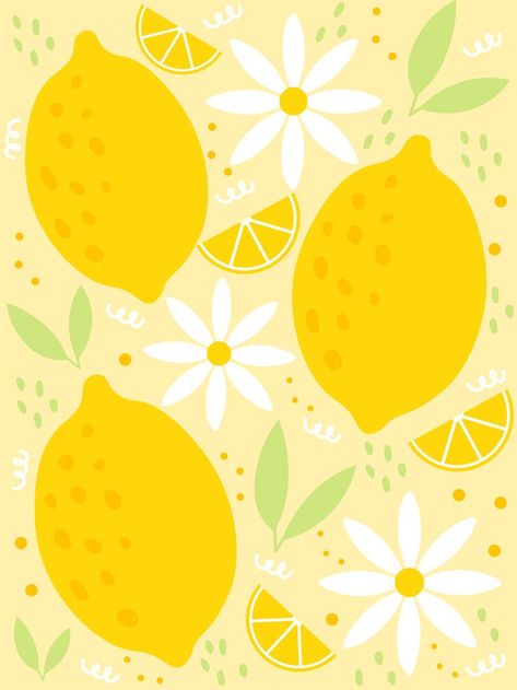 and it was all yellow Lemon Drawing, Abstract Print Pattern, Lemon Painting, Painted Flower Pots, Happy Earth, Summer Pattern, Summer Patterns, Painted Pots, Food Illustrations