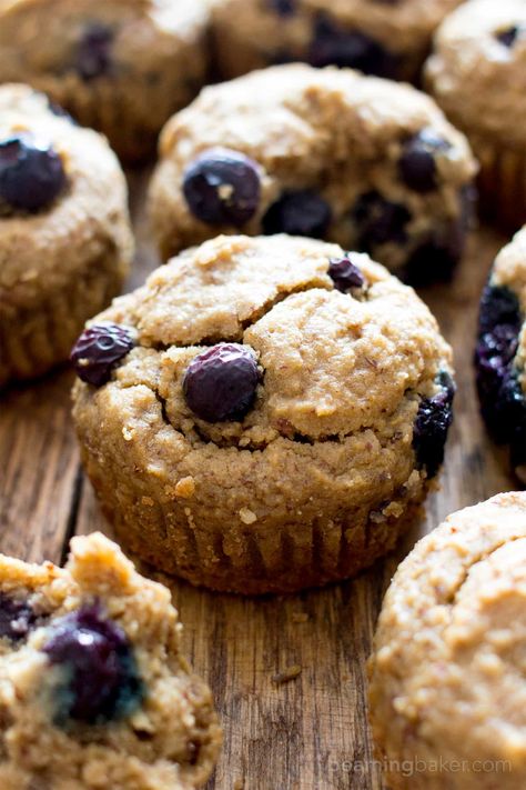 Blueberry Muffins With Applesauce, Blueberry Applesauce, Muffins With Applesauce, Dairy Free Pumpkin Muffins, Beaming Baker, Blueberry Oat Muffins, Vegan Blueberry Muffins, Healthy Blueberry Muffins, Applesauce Muffins