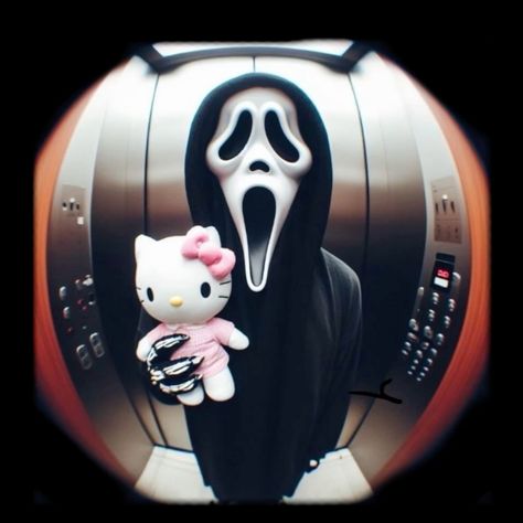 #ghostface #hellokittyaddict Ghost Face Pfp, Scream Pfp, Halloween Profile Pics, Halloween Profile, Ghost Face Wallpaper Aesthetic, Hello Kitty Wallpaper Hd, Images Hello Kitty, Scary Ghost Pictures, Ghostface Scream