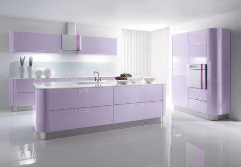 Purple Kitchen Cabinets, Lavender Kitchen, Rainbow Room Decor, Color Me Happy, Pastel Kitchen, Purple Kitchen, Vibrant Home, Kitchen Cupboard Designs, Interior Design Your Home