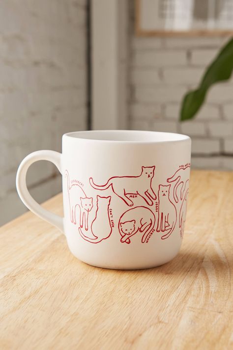 Cat Mug | Urban Outfitters Cat Kingdom, Diy Keramik, Ceramic Cafe, Cat Apparel, Cat Figurines, Pretty Mugs, Tassen Design, Keramik Design, Cat Coffee Mug