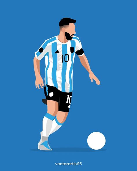 Messi Illustration Art, Leonel Mesi, Messi Artwork, Basic Illustration, Messi Drawing, Football Player Drawing, Basic Geometric Shapes, Football Artwork, Football Drawing