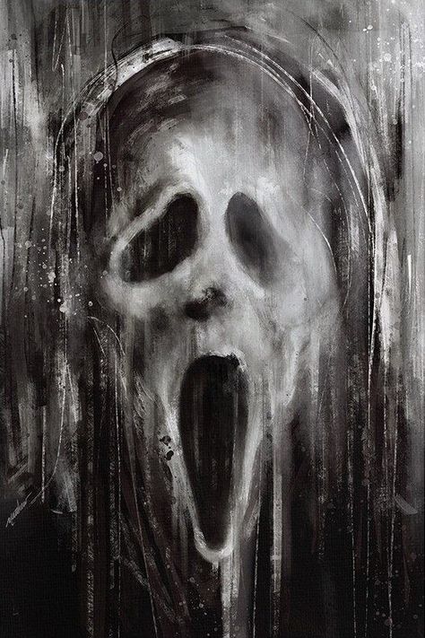 Ghostface Fanart, What's Your Favorite Scary Movie, Ghostface Scream, Ghost Face, Scary Movie, Ghost Faces, Creepy Art, Film Art, Scary Movies