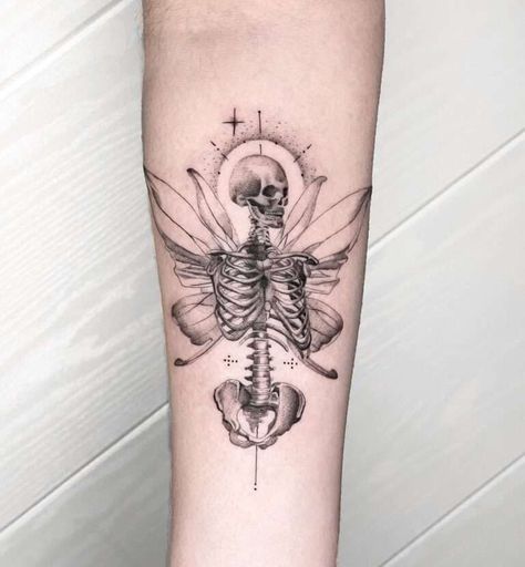 #CoolTattoos #TattooArt #InkMaster #TattooDesigns #InkedUp #TattooLovers #InkInspiration #TattooIdeas #CreativeInk #TattooStyle Gothic Fairy Tattoo, Small Fairy Tattoos, Fairy Tattoos, Flower Thigh Tattoos, Tattoos Mandala, Fairy Tattoo Designs, Skeleton Tattoos, Silhouette Tattoos, Tattoos Geometric