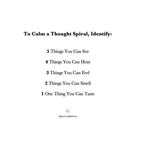 Stop Spiraling Thoughts, Spiraling Thoughts, Thought Spiral, Remaining Calm In Stressful Situations, Grounding Exercises, Racing Thoughts, Health Class, Understanding Emotions, Stressful Situations