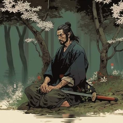 Samurai Wallpaper, Samurai Anime, Miyamoto Musashi, Japanese Artwork, Bleach Art, Ninja Warrior, Samurai Art, Martial Artist, Japanese Art