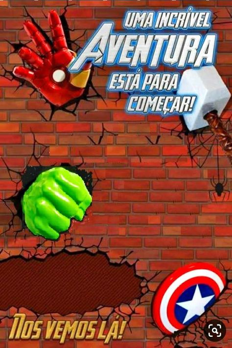 Topper De Bolo Vingadores | Festas De Aniversário Dos Marvel Party, Avengers Theme, Super Hero Theme, Avengers Birthday, Minecraft Party, It's Your Birthday, Lucca, Hulk, Party Time