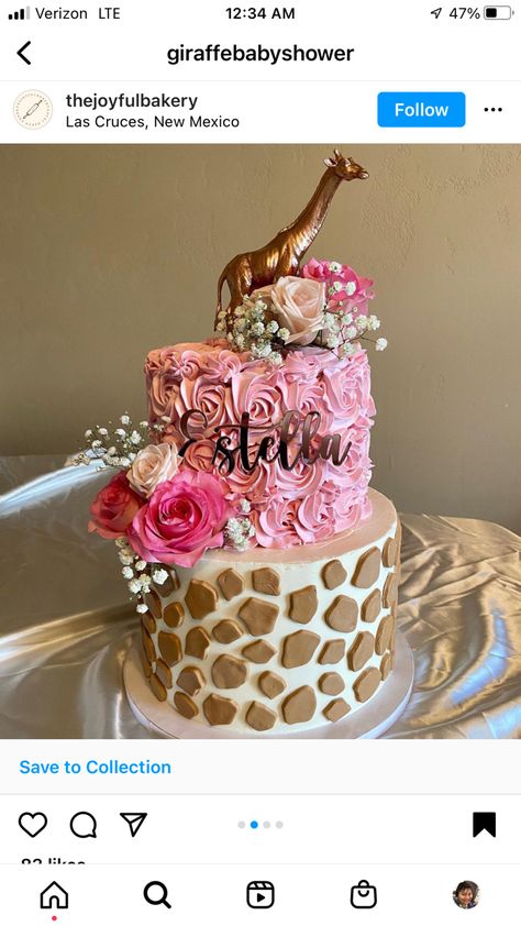 Pink Safari Baby Shower Theme, Pink Safari Baby Shower Ideas, Giraffe Baby Shower Theme Girl, Giraffe Baby Shower Cake, Safari Baby Shower Girl, Giraffe Baby Shower Theme, Baby Girl Babyshower, Wild Baby Shower, Safari Baby Shower Boy